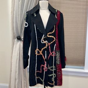 NWT Moka Novelty Mixed Media Three Quarter Length Jacket